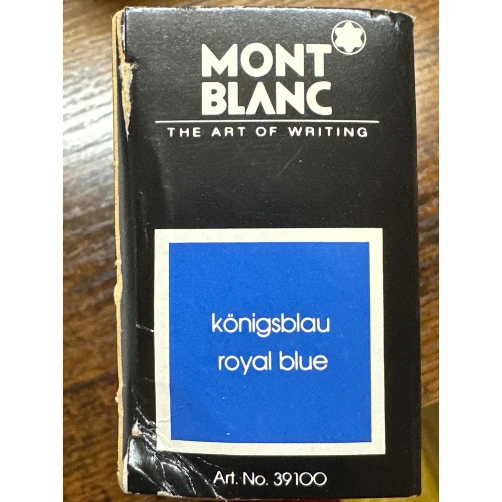 Vintage Mont Blanc Fountain Pen Ink Blue Inkwell 52ml New In Box - Picture 3 of 3